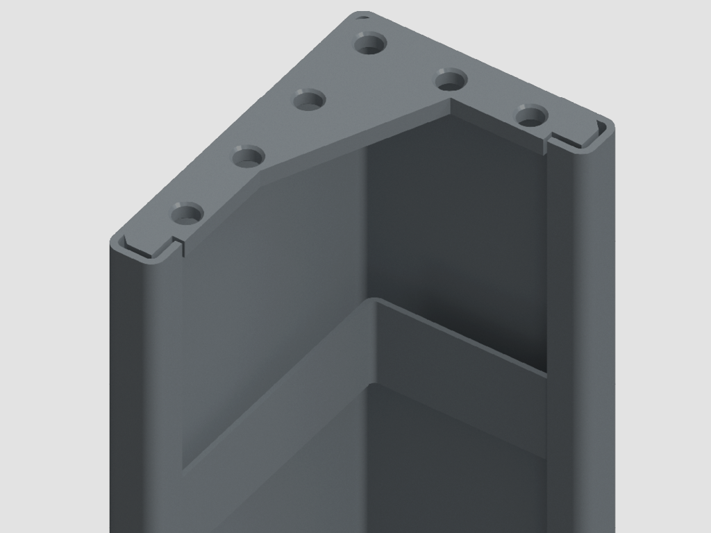 Blok-modulning burchakli yuk ko‘taruvchi ustuni yuqori mustahkamlikka ega.